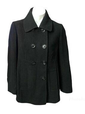 Motherhood Maternity Wool Blend Black Pea Coat - Size Small